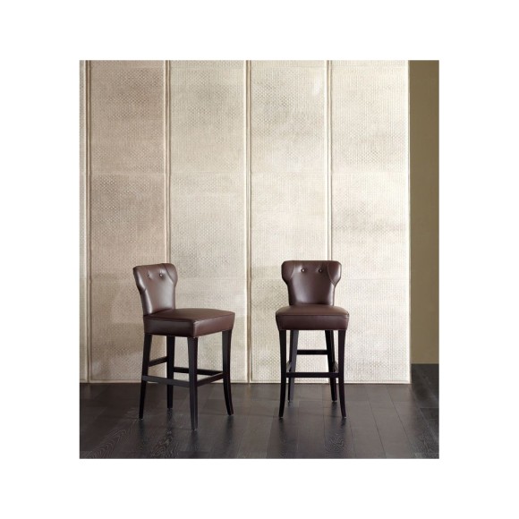 Tabourets de bar 150 - Guendalina 2 - Tabouret de bar en bois avec dossier, design moderne - Pacific Compagnie.