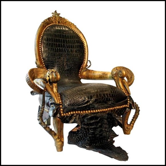 Armchair 120-Black Crocodile