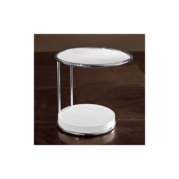 Tables d’appoint 150 - Oblo - Luxury leather and chrome coffee table with unique Oblo design - Pacific Compagnie.