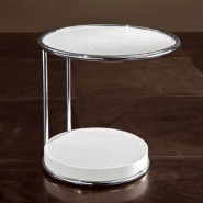 Tables d’appoint 150 - Oblo - Luxury leather and chrome coffee table with unique Oblo design - Pacific Compagnie.