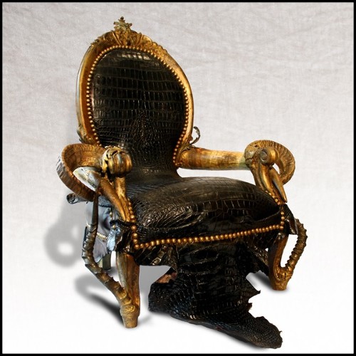 Fauteuil 120 - Black Crocodile - Décoration intérieure - Pacific Compagnie.