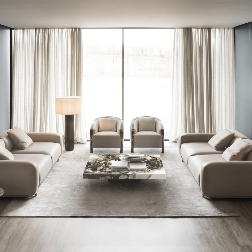 Canapés 150 - Boheme - Exclusive sofa with bronzed brass frame and premium leather - Pacific Compagnie.