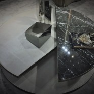 Tables basses 150 - Moon - High-end coffee table with 120 diameter and luxurious bronzed brass - Pacific Compagnie.