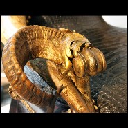 Fauteuil 120 - Black Crocodile - Bois massif - Pacific Compagnie.