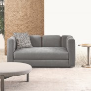 Canapés 150 - Club - Luxe sofa in brushed brass and fabric - Pacific Compagnie.