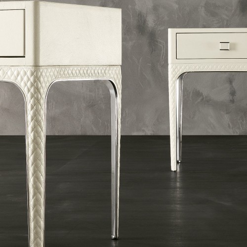 Tables d’appoint 150 - Charlie - Exclusive side table with mixed bronze and chrome metalwork - Pacific Compagnie.