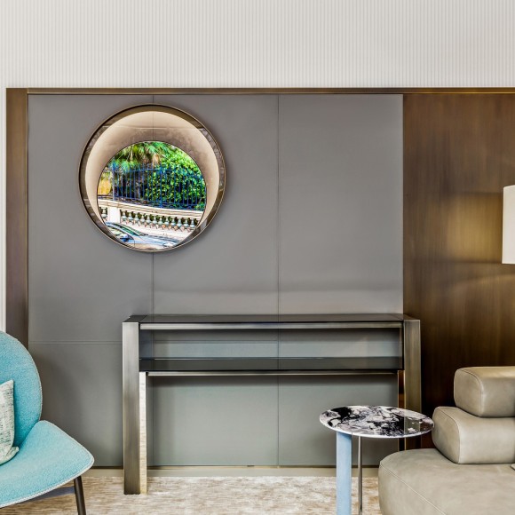 Console 150 - Pure - High-end console table with bronzed brass and brass varnished gold finish - Pacific Compagnie.