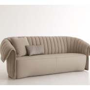 Canapés 150 - Manta - Elegant bronzed brass canapé with luxurious fabric upholstery - Pacific Compagnie.