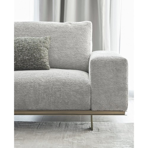 Canapés 150 - Memphis - Canapé de luxe en laiton bronzé, style Memphis, coussins épais - Pacific Compagnie.