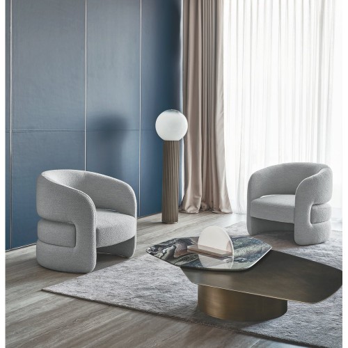 Fauteuils 150 - Ambra - Premium lounge chair featuring plush fabric upholstery - Pacific Compagnie.