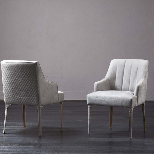 Chaises 150 - Arianna - High-end dining chair in chrome, 62.5x67.5xH89 dimensions - Pacific Compagnie.