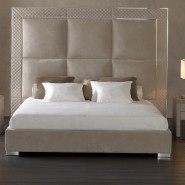 Lits 150 - Aura - Upscale bedroom furniture with bronzed brass and luxurious fabrics - Pacific Compagnie.