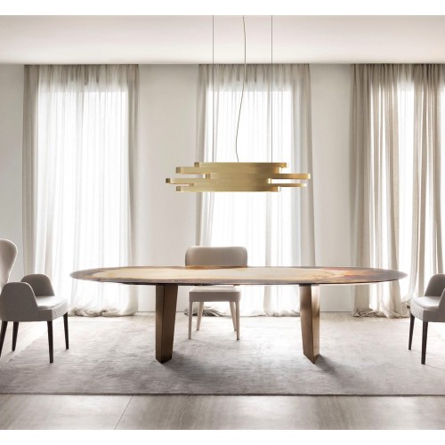 Éclairage 150 - Bijoux Ceiling - Elegant ceiling luminaire with brushed brass finish - Pacific Compagnie.