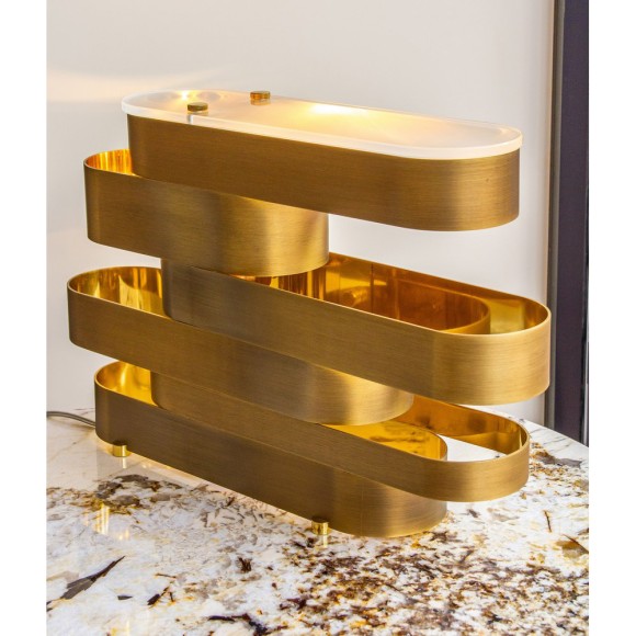 Éclairage 150 - Bijoux Table - Luxury interior lighting fixture in brushed brass with elegant design - Pacific Compagnie.