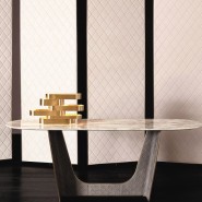 Éclairage 150 - Bijoux Table - Décor d'intérieur chic, lampadaire en laiton brossé, design italien - Pacific Compagnie.