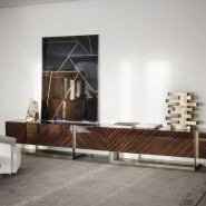 Meubles TV 150 - Blade - Luxurious TV stand with bronzed brass finish - Pacific Compagnie.