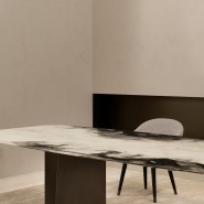 Tables 150 - Blanco | Table de repas de luxe en bronze verni - Pacific Compagnie.