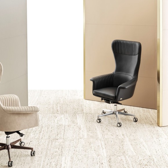 Bureau 150 - President Chair - Luxury office desk with chrome finish - Pacific Compagnie.