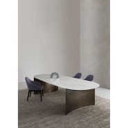 Tables 150 - President | Table de diner en laiton bronzé de style luxueux - Pacific Compagnie.