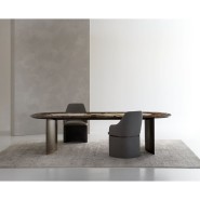 Tables 150 - President - Ebony and bronzed brass luxury table for formal dining - Pacific Compagnie.