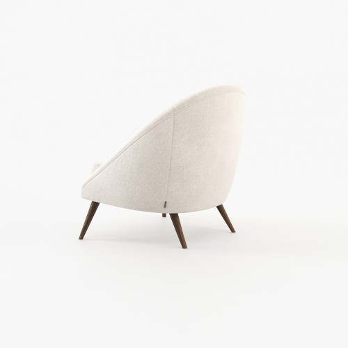 Fauteuil 174 - Joe - Fauteuil en bois et tissu taupe et anthracite - Pacific Compagnie.