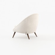 Fauteuil 174 - Joe - Fauteuil en bois et tissu taupe et anthracite - Pacific Compagnie.