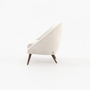 Fauteuil 174 - Joe - Wood and fabric accent chair with Anthracite finish - Pacific Compagnie.