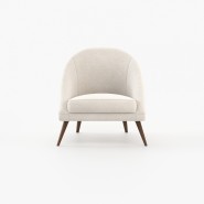 Fauteuil 174 - Joe - Fauteuil en bois et tissu anthracite et taupe pour intérieur - Pacific Compagnie.