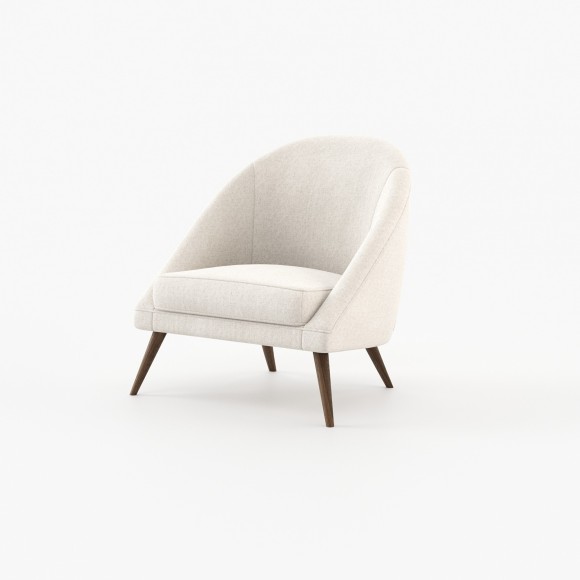 Fauteuil 174 - Joe - Chaise en bois et tissu de style moderne en taupe et anthracite - Pacific Compagnie.