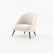 Fauteuil 174 - Joe - Luxurious Anthracite wood and fabric chair - Pacific Compagnie.