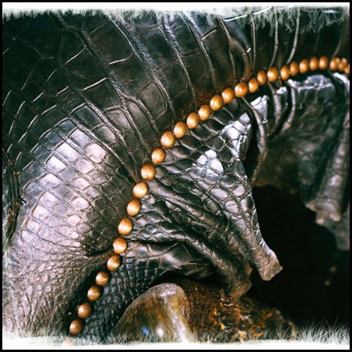 Chair Buffalo and Black Croco