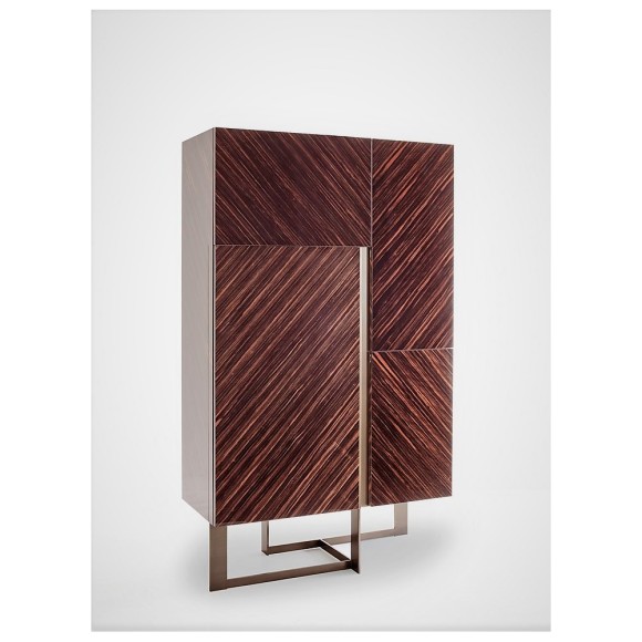 Buffets 150 - Blade High - Buffet de luxe en laiton bronzé avec chrome - Pacific Compagnie.