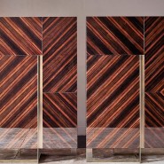 Buffets 150 - Blade High - Meuble de buffet en laiton bronzé et chrome - Pacific Compagnie.