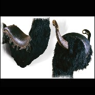 Fauteuil 120 - Buffalo Black Croco - High-end chair with blackened grand alligator and buffalo horn - Pacific Compagnie.