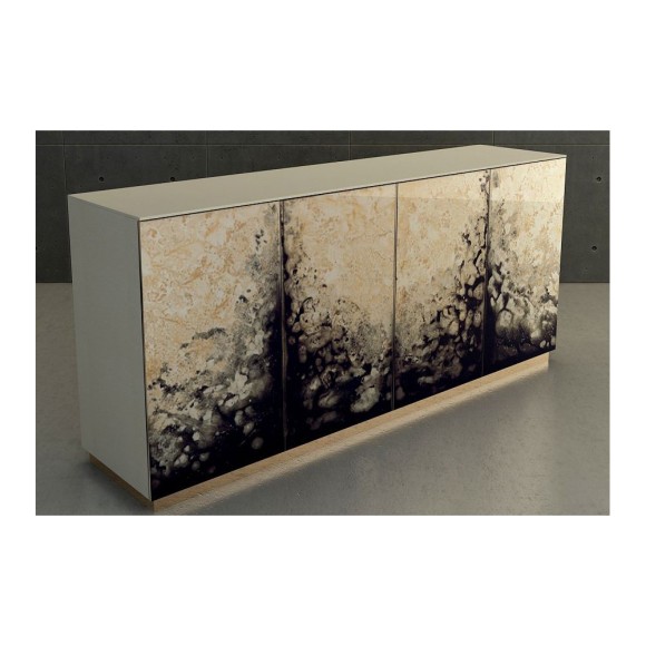 Meubles bar 150 - Atlanta - Elegant bronzed brass bar, 115cm high, perfect for upscale interiors - Pacific Compagnie.