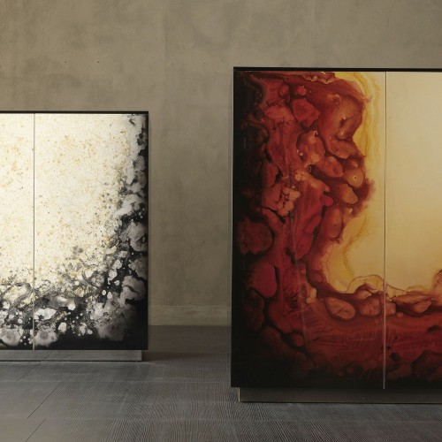 Meubles bar 150 - Atlanta - Luxury bar made of bronzed brass, 105cm wide - Pacific Compagnie.