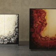 Meubles bar 150 - Atlanta - Luxury bar made of bronzed brass, 105cm wide - Pacific Compagnie.