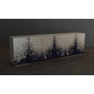 Meubles bar 150 - Atlanta - Chrome finished bar with ample storage, 50cm deep - Pacific Compagnie.