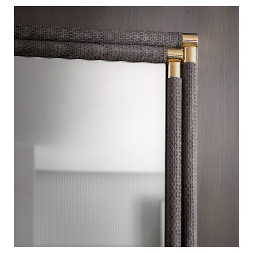 Miroirs 150 - Boheme - Elegant wall mirror with brass varnished gold and bronzed brass accents - Pacific Compagnie.