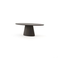 Table à manger 174 - Kelly - Classic wooden dining table with walnut matte finish and ceramic details - Pacific Compagnie.