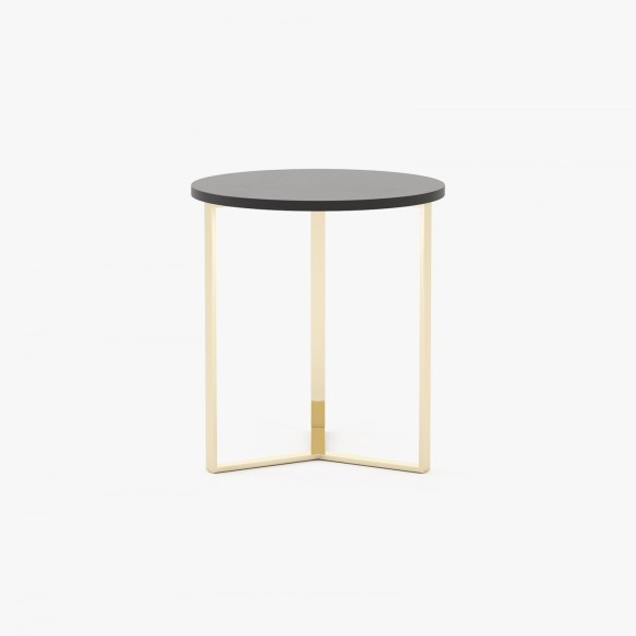 Table d’appoint 174 - Dili - Elegant marble and wood sidetable with black metal accents - Pacific Compagnie.
