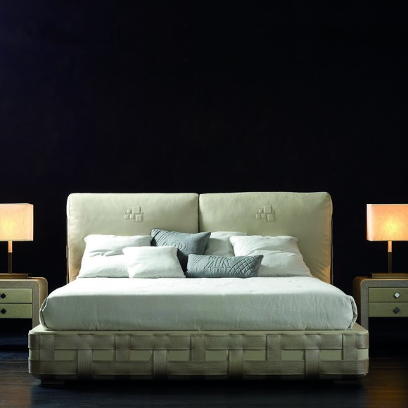 Lits 150 - Braid - Luxurious bed frame with bronzed brass details - Pacific Compagnie.