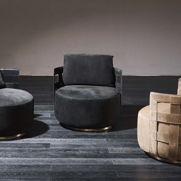 Fauteuils 150 - Braid - Luxurious leather armchair with braided details - Pacific Compagnie.