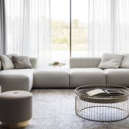 Tables basses 150 - Ciglia - Exclusive luxury coffee table featuring gold plated brass and emperador dark materials - Pacific Co