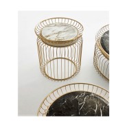 Tables basses 150 - Ciglia - High-end luxury table with gold plated brass base and emperador dark finish - Pacific Compagnie.