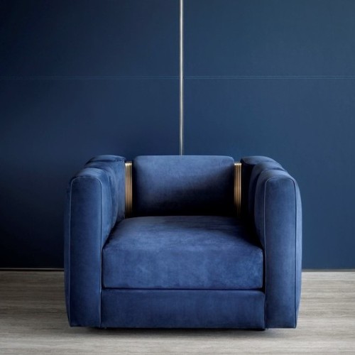 Fauteuils 150 - Club - Luxurious brushed brass armchair with sleek design - Pacific Compagnie.