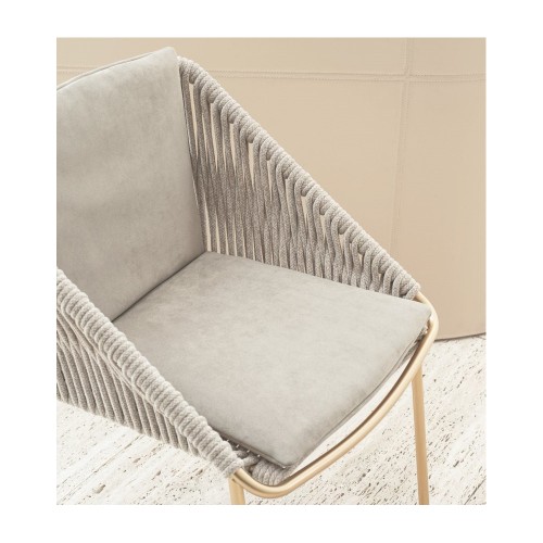 Chaises 150 - Demetra - High-end outdoor seating with gold finished metal and chrome - Pacific Compagnie.