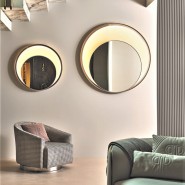Miroirs 150 - Double Ring - Double ring mirror, diam. 80/60X7, high-end home decor - Pacific Compagnie.