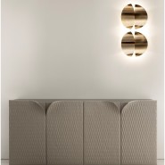 Éclairage 150 - Duo - Small and large diameter brushed brass luxury lighting fixture - Pacific Compagnie.