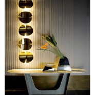 Éclairage 150 - Duo - Éclairage intérieur de luxe en laiton brossé, diamètre 28 ou 40 cm - Pacific Compagnie.